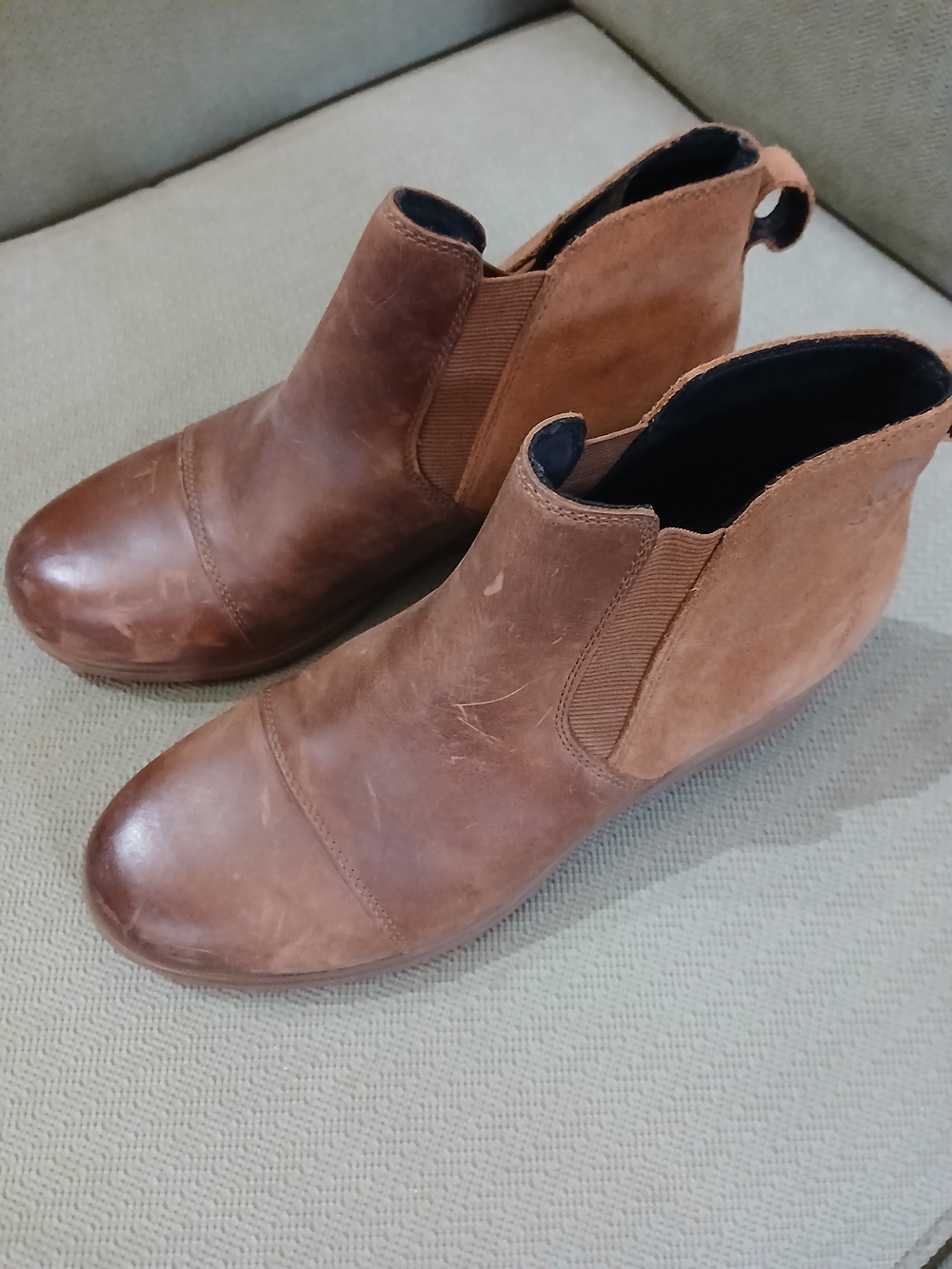 Sorel Women's Brown Leather Evie Pull On Ankle Booties Size 9